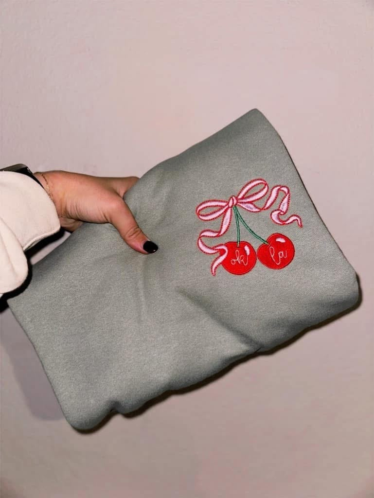 Okla Cherry Bow Sweatshirt